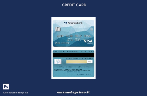stile verificato Modello di carta classica per visto per la Yorkshire Bank del R